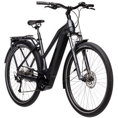 Bicicleta de viaje eléctrica CUBE KATHMANDU HYBRID ONE 500 TRAPEZ Mujer Negro 2021 0